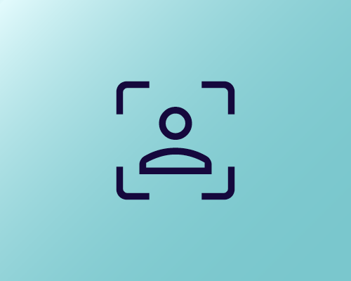 Icoon persoon geframed door kader