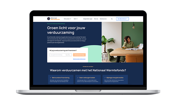 Screenshot Warmtefonds homepage